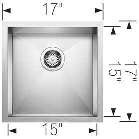 515637 Bar Sink Single Bowl Undermount in Stainless Steel