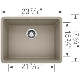 17.75-in x 23.5-in Granite 8.625-in Deep Kitchen Sink, in Truffle
