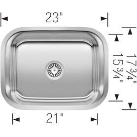 17.75-in x 23-in Stainless Steel 12-in Deep 18-Gauge Laundry Sink, in Refined Brushed