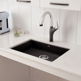 18-in x 25-in Granite 5.5-in Deep Kitchen Sink, in Cinder