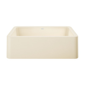 19-in x 33-in Granite 10-in Deep Kitchen Sink, in Biscuit