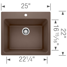 22-in x 25-in Granite 12-in Laundry Sink, in Cafe Brown