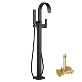 Single Handle Freestanding Tub Filler Trim Kit in Matte Black