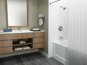 1-Handle Centerset Bathroom Faucet with Pop-Up Drain in Brushed Nickel