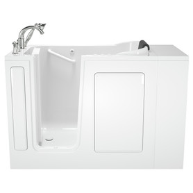 2848.609.CLW 28-in. x 48-in. Walk-In Air Spa and Whirlpool Massage Bathtub with Left-Hand Drain and Tub Faucet in White
