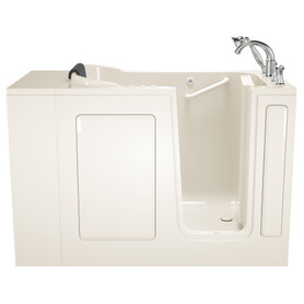 2848.609.CRL 28-in. x 48-in. Walk-In Air Spa and Whirlpool Massage Bathtub with Right-Hand Drain and Tub Faucet in Linen