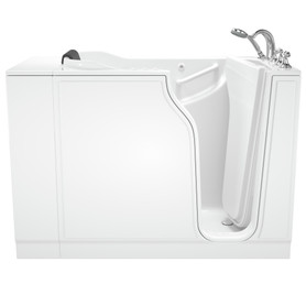 3052.109.CRW 30-in. x 52-in. Walk-In Air Spa and Whirlpool Massage Bathtub with Right-Hand Drain and Tub Faucet in White