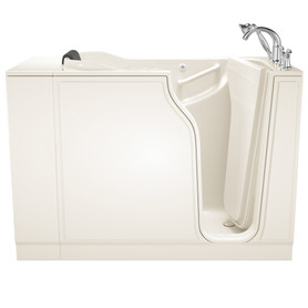 3052.609.CRL 30-in. x 52-in. Walk-In Air Spa and Whirlpool Massage Bathtub with Right-Hand Drain and Tub Faucet in Linen