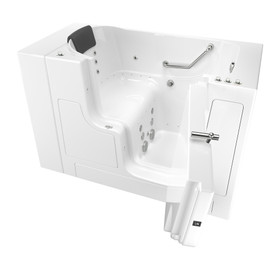 30-in. x 52-in. Outward Opening Door Walk-In Whirlpool Massage and Air Spa Bathtub with Right Door/Drain in White