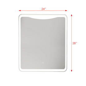 23.62 X 1.18 X 27.56 LED-Backlit Contemporary Mirror with Touch Sensor