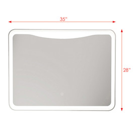 TLMM3528 35.43 X 1.18 X 27.56 LED-Backlit Contemporary Mirror with Touch Sensor