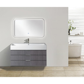 47.24 X 1.18 X 27.56 LED-Backlit Contemporary Mirror with Touch Sensor