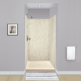 EWK363672-44 Expressions 36" X 36" X 72" 3-Piece Shower Wall Trimmable Kit, In Sea Fog