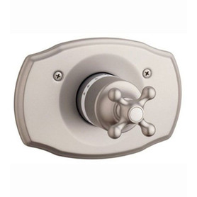 Central Thermostatic Trim with Cross Handle in Satin Nickel