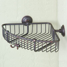 9in Corner Basket in Satin Nickel