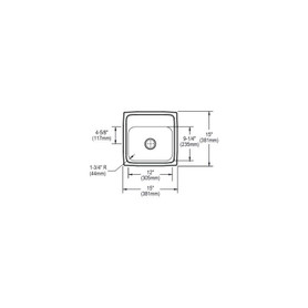 15" x 15" x 7-1/8" 18 Gauge Stainless Steel Single Bowl Drop-in Bar Sink with 2" Center Drain and 3 Faucet Holes in Lustrous Satin