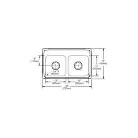 29" x 18" x 10" 18 Gauge Stainless Steel Equal Double Bowl Drop-in Kitchen Sink with 1 Faucet Hole in Lustrous Satin