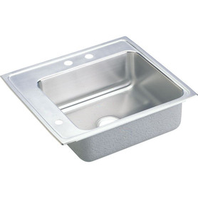 25" x 22" x 4-1/2" 18 Gauge Stainless Steel Single Bowl Drop-in Classroom ADA Sink with 2 Faucet Holes and 1 Left Slotted Hole in Lustrous Satin