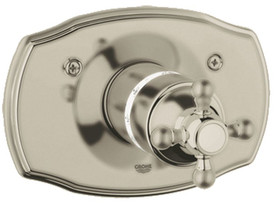 Thermostatic Trim with Cross Handle in Brushed Nickel