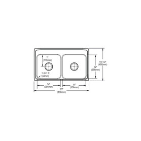 33" x 19-1/2" x 7-5/8" 18 Gauge Stainless Steel Equal Double Bowl Drop-in Kitchen Sink with 1 Faucet Hole in Lustrous Satin