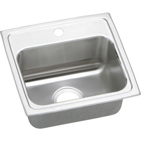 17" x 16" x 5" 18 Gauge Stainless Steel Single Bowl Drop-in ADA Sink with 1 Faucet Hole in Lustrous Satin