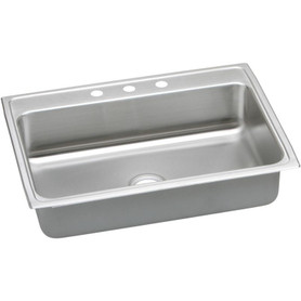 31" x 22" x 5" 18 Gauge Stainless Steel Single Bowl Drop-in ADA Kitchen Sink with 3 Faucet Holes in Lustrous Satin