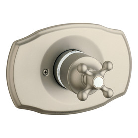 Pressure Balance Valve Trim with Cross Handle in Brushed Nickel
