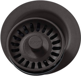 Polymer Disposal Flange with Removable Basket Strainer and Rubber Stopper in Mocha