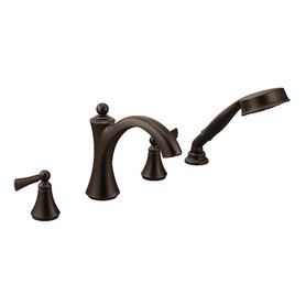 T654ORB Oil Rubbed Bronze Two-Handle Roman Tub Faucet Includes Hand Shower
