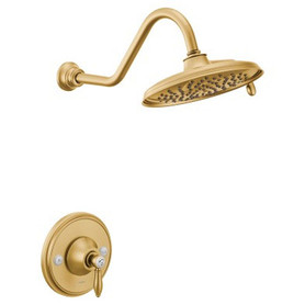 Single Handle Posi-Temp Pressure Balanced Multi-Function Shower Trim with Shower Head in Brushed Gold