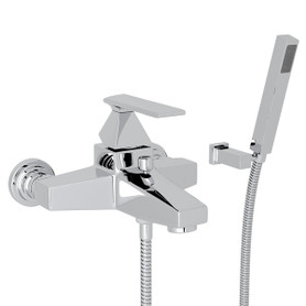 Wall Mount Exposed Tub Set with Handshower in Polished Chrome