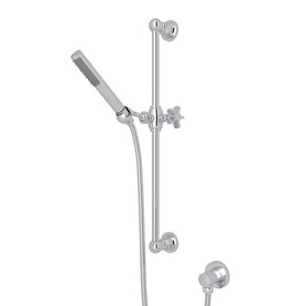 Single-Function Handshower Set with Five Spoke Handle in Polished Chrome