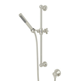 Single-Function Handshower Set with Five Spoke Handle in Polished Nickel