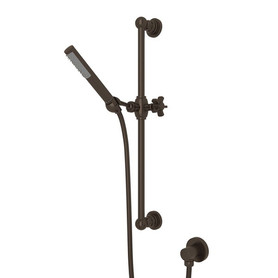 Single-Function Handshower Set with Five Spoke Handle in Tuscan Brass