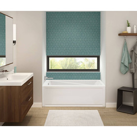 106221-R-000-001 66in x 32in x 18in Rectangular Alcove Acrylic Soaking Bathtub with Right-Hand Drain, in White