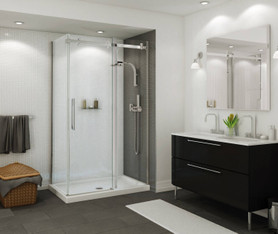 410003-503-001 48in x 36in Rectangular Corner Right Acrylic Shower Base with Center Drain, in White