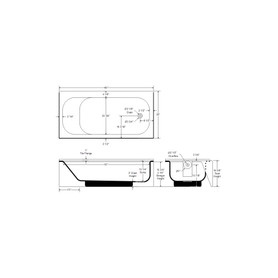 AFR (ABOVE FLOOR ROUGH) Raised Outlet Slip-Resistant Bottom Bath with Right Hand Drain, in White