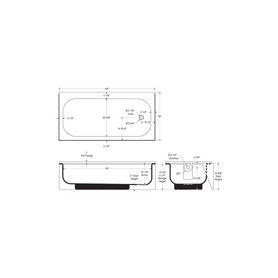 SYNIRON 2 AFR Raised Outlet Slip-Resistant Bottom Bath with Left Hand Drain, in White