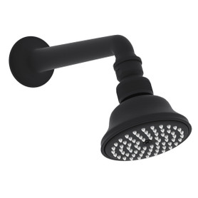 3-1/16" Perletto Anti-Cal Showerhead with 7 1/8" Shower Arm in Matte Black