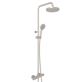 Mod-Fino Exposed Wall Mount Thermostatic Shower System in Satin Nickel