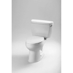 CST744ER#01 Two Piece Elongated 1.28 GPF Toilet with E-Max Flush System and Right-Hand Trip Lever - Seat Not Included in Cotton