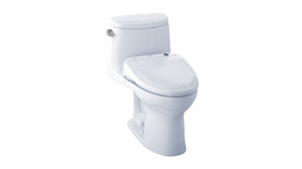 MW604584CEFG#01 1.28 GPF One-Piece Elongated Bowl with Single Flush and Washlet+ S350e Washlet in Cotton