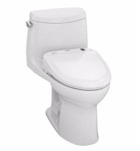 1.0 GPF One-Piece Elongated Bowl with Single Flush and Washlet+ S350e Washlet in Cotton