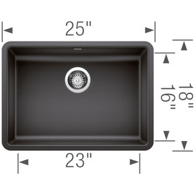 18-in x 25-in Granite 5.5-in Deep Kitchen Sink, in Anthracite