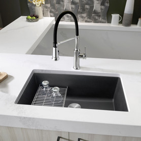 18-in x 30-in Granite 9.5-in Deep Kitchen Sink, in Anthracite