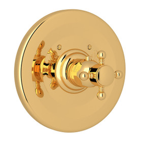 A4914XMIB Trim Plate without Volume Control with Cross Handle, Italian Brass