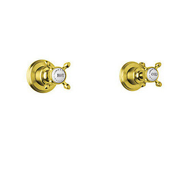Set of Two Wall Valve Trims in English Gold