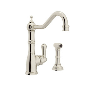Kitchen Faucet and Metal Lever Handle in Polished Nickel