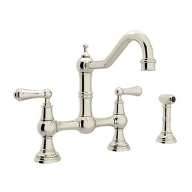 U.4756L-PN-2 Bridge Kitchen Faucet in Polished Nickel