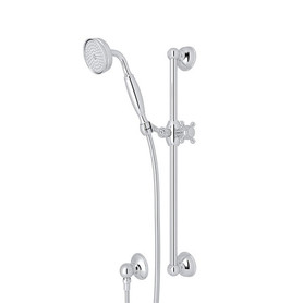 Single-Function Anti-Cal Handshower/Hose/Bar/Outlet Set in Polished Chrome